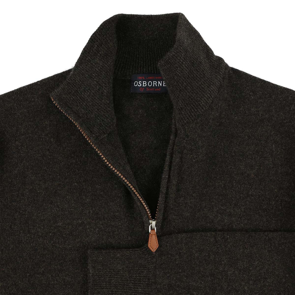 Lambswool quarter zip - Cocoa