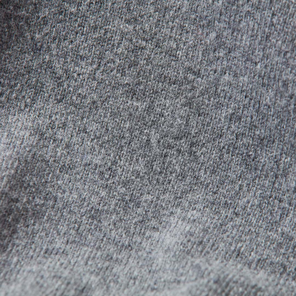 Lana d'agnello zip a un quarto - Grey Mix/Indigo Melange
