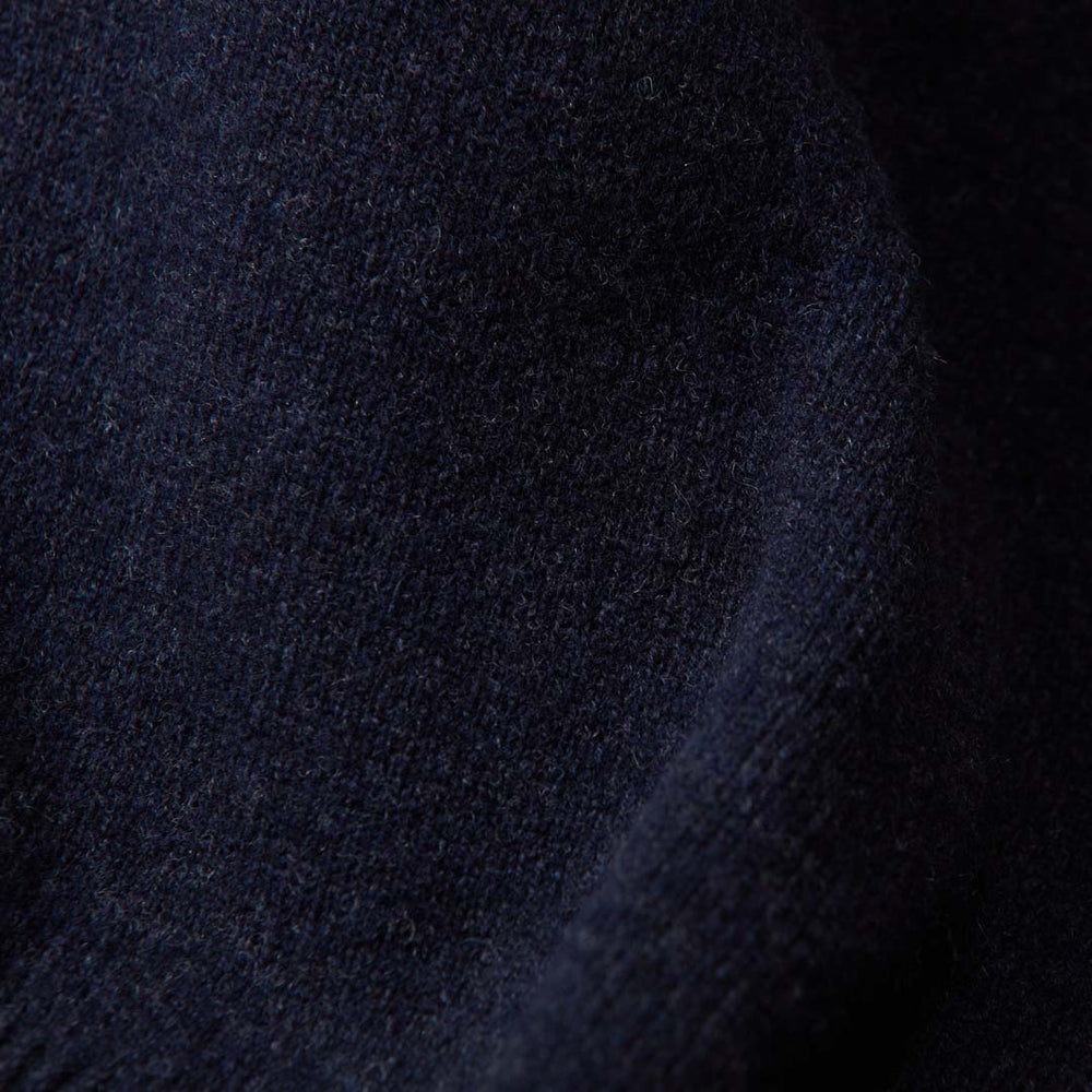 Lana d'agnello zip a un quarto - Indigo Melange/Grey Mix