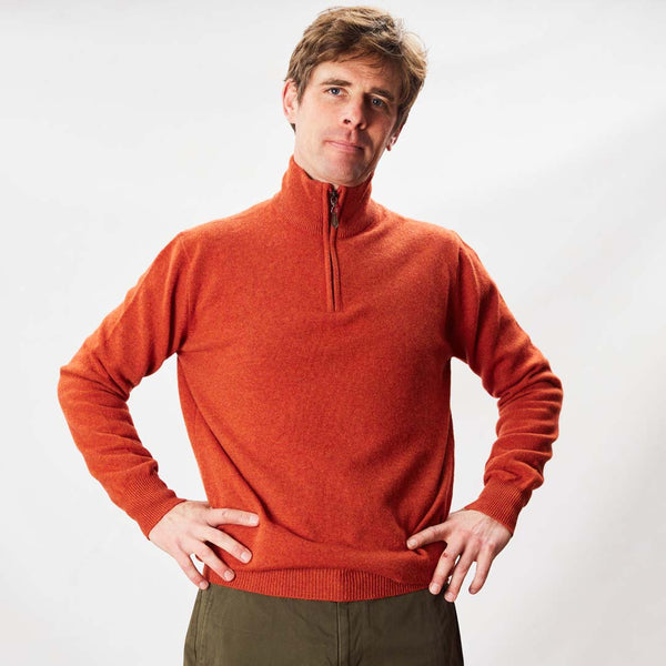 Lambswool quarter zip - Ember