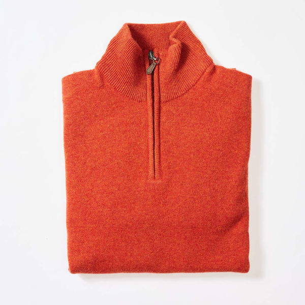 Lambswool quarter zip - Ember