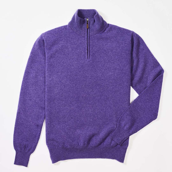 Lambswool quarter zip - Heliotrope