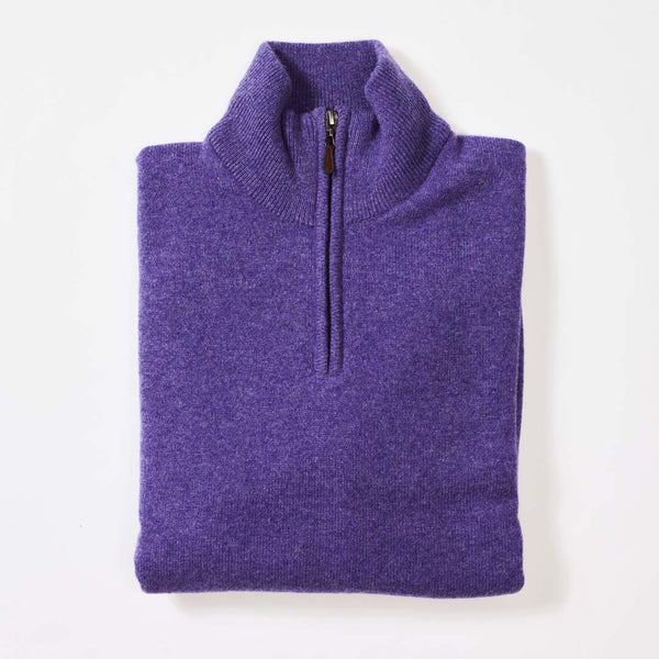 Lambswool quarter zip - Heliotrope