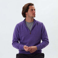 Lana d'agnello zip a un quarto - Heliotrope