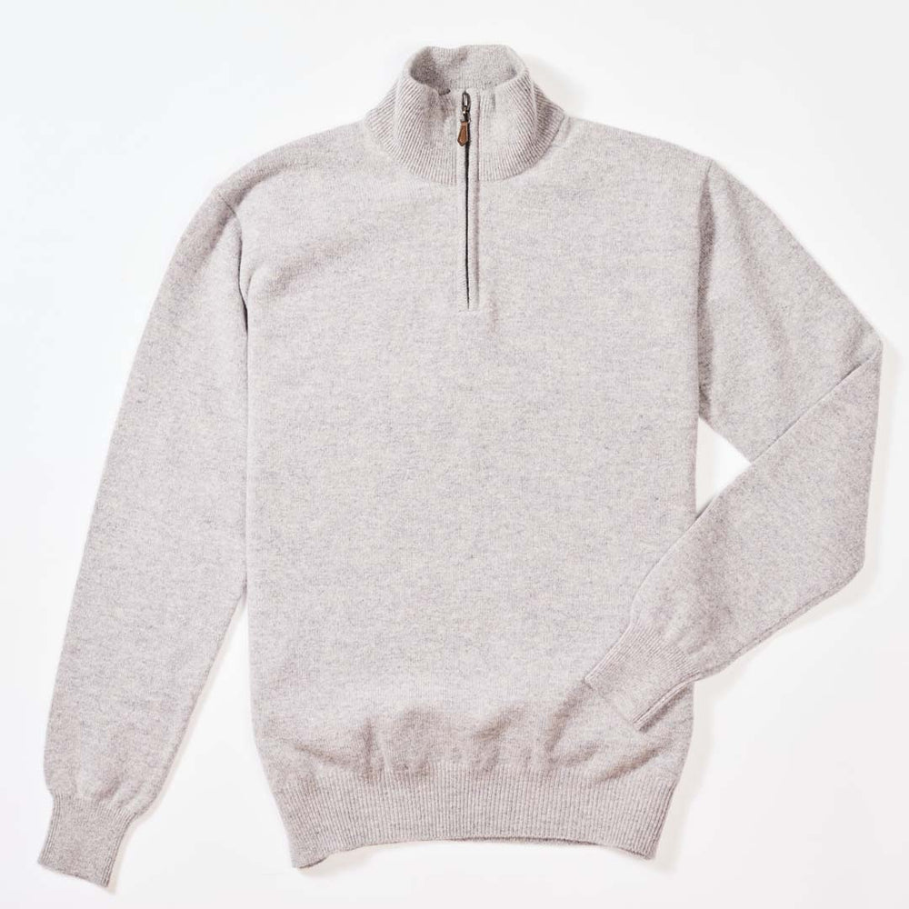 Lambswool quarter zip - Light Grey