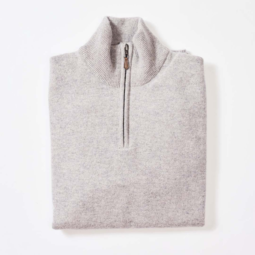 Lambswool quarter zip - Light Grey