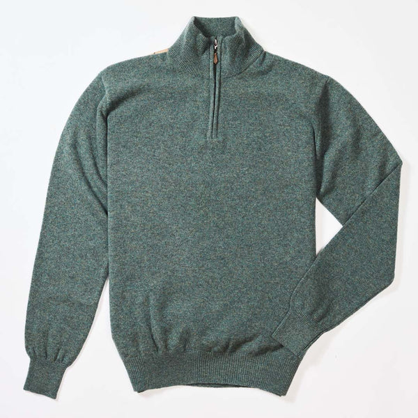 Lambswool quarter zip - Peacock