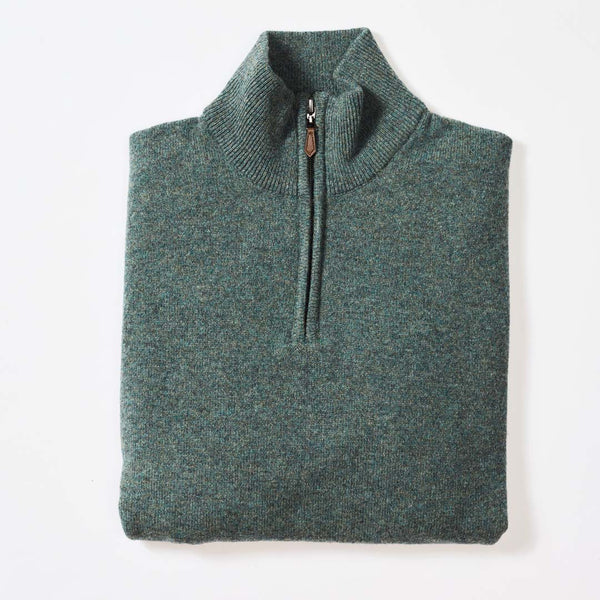 Lambswool quarter zip - Peacock