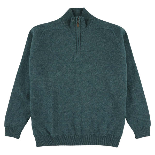 Lambswool windstopper quarter zip - Hunter - Boat lining