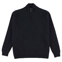 Lambswool windstopper quarter zip - Indigo Melange - Duck lining