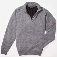 Lambswool windstopper quarter zip - Grey Mix - Black lining