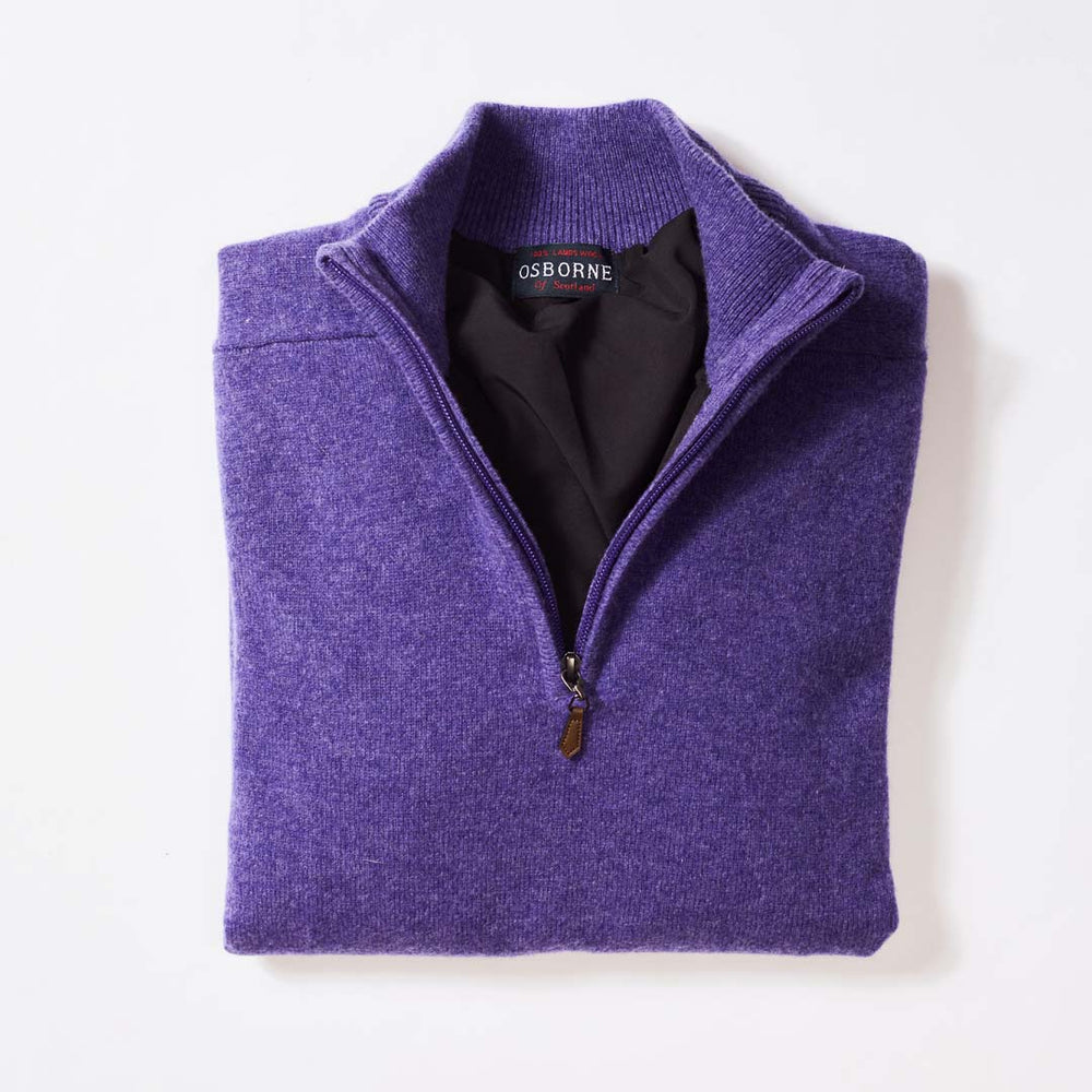 Lambswool windstopper quarter zip - Heliotrope - Black lining