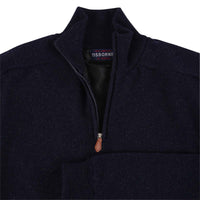 Lambswool windstopper quarter zip - Indigo Melange - Black lining