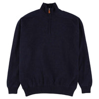 Lambswool windstopper quarter zip - Indigo Melange - Black lining