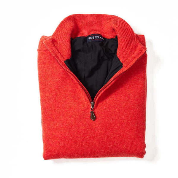 Lambswool windstopper quarter zip - Inferno - Black lining