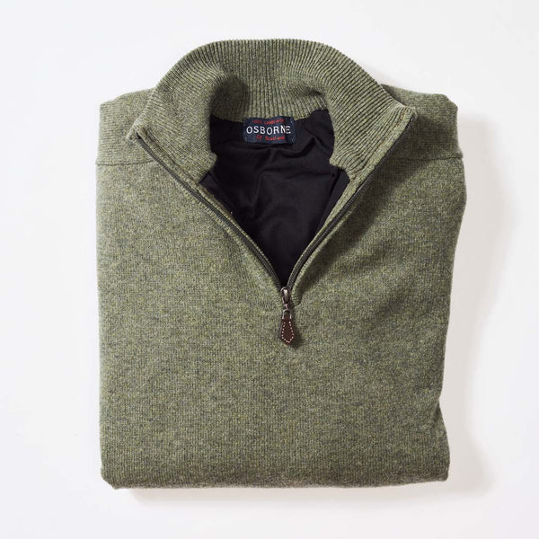 Lambswool windstopper quarter zip - Landscape - Black lining