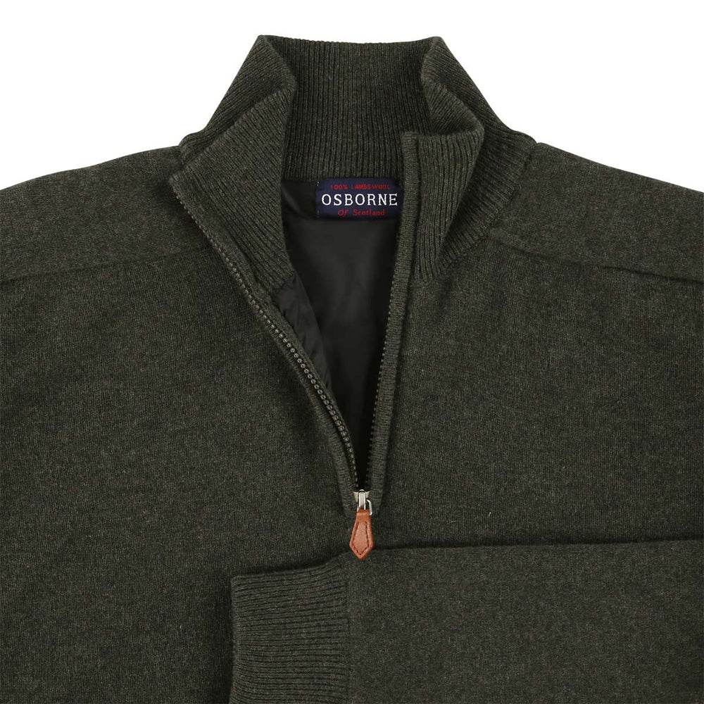 Lambswool windstopper quarter zip - Seaweed - Black lining