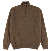 Lambswool windstopper quarter zip - Tobacco - Black lining