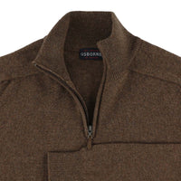 Lambswool quarter zip - Tobacco