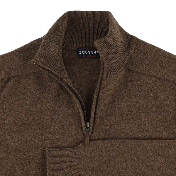 Lambswool quarter zip - Tobacco