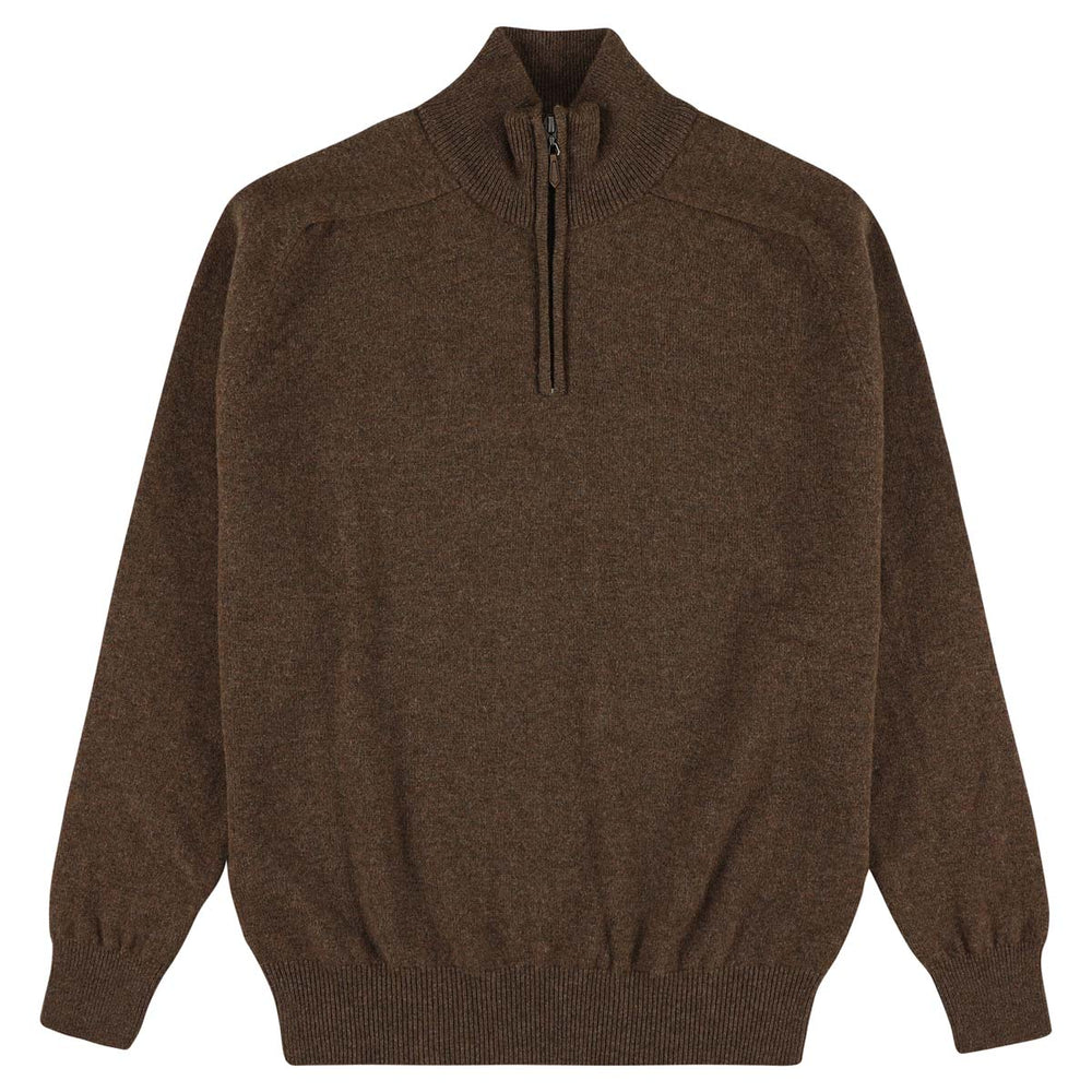 Lambswool quarter zip - Tobacco