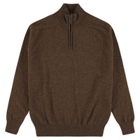 Lambswool quarter zip - Tobacco