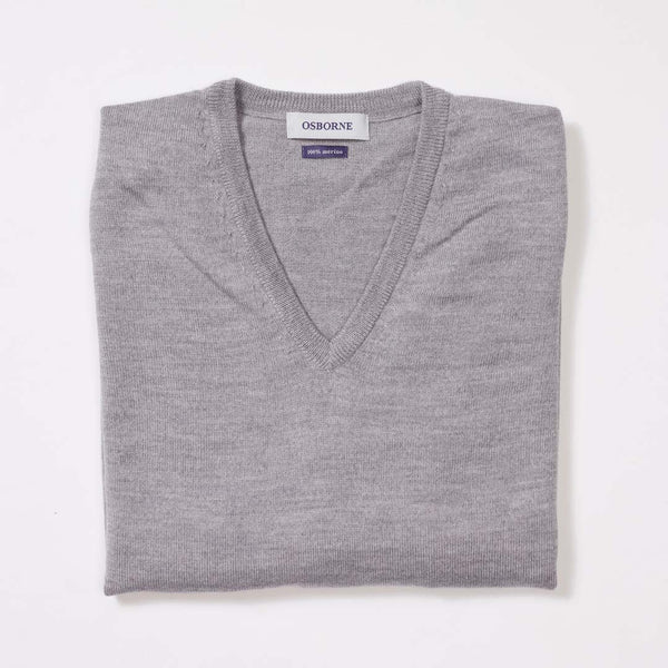 Merino V-neck women - Light Grey