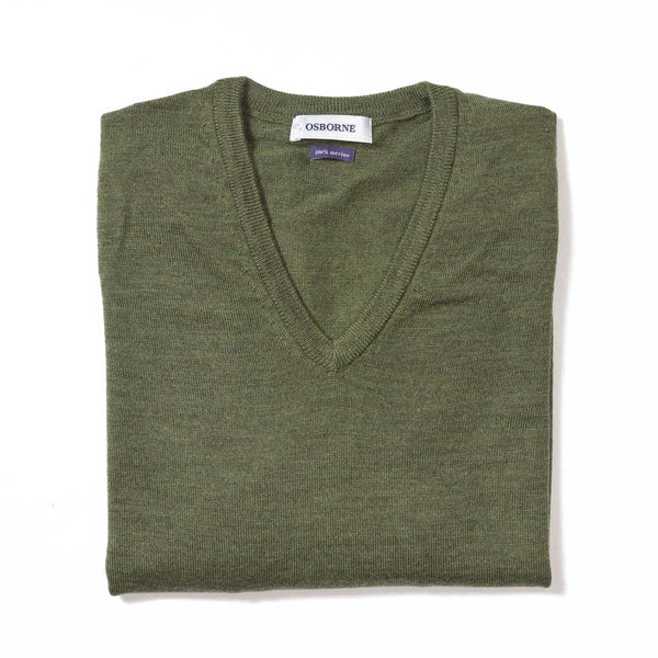 Merino V-neck women - Moss