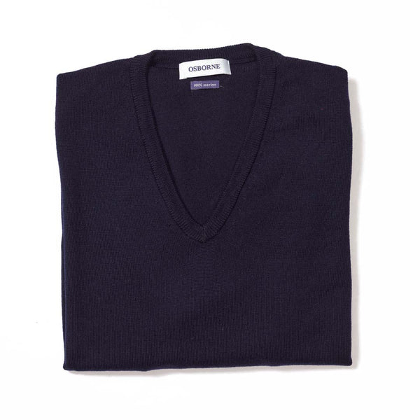 Merino V-Ausschnitt damen - Navy