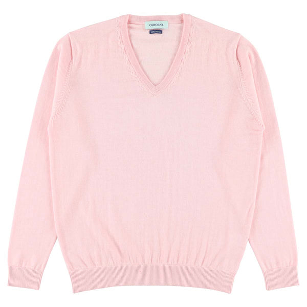 Merino V-neck women - Pink