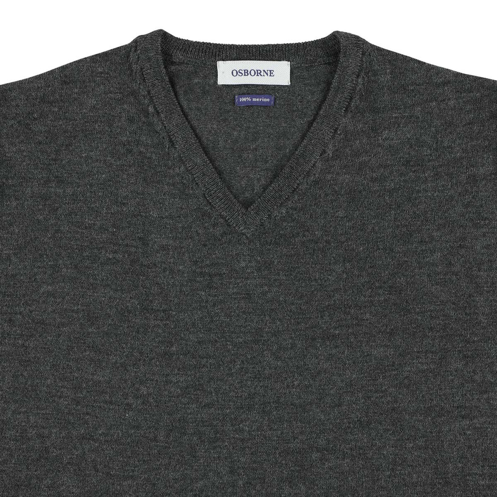 Merino V-Ausschnitt - Anthracite