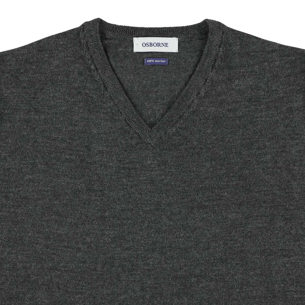 Merino V-neck - Anthracite