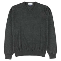 Merino V-Ausschnitt - Anthracite