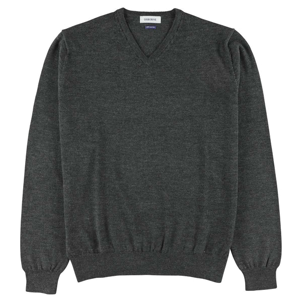 Merino collo a V - Anthracite