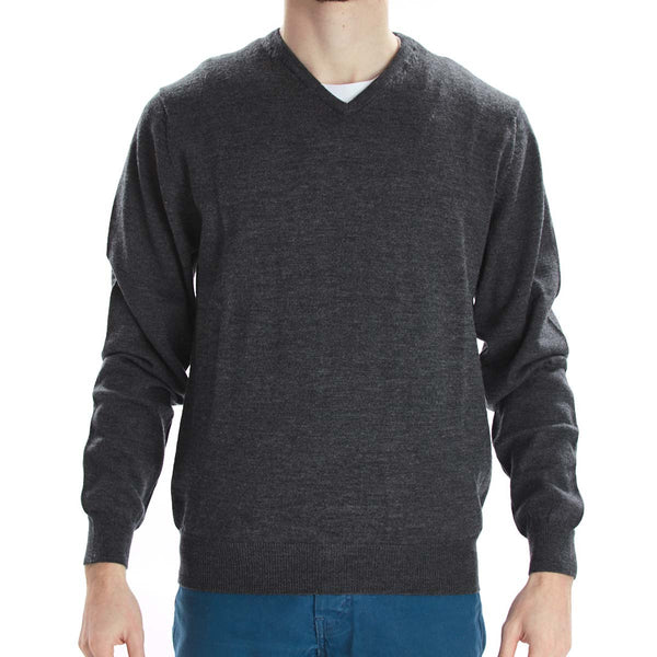 Merino V-neck - Anthracite