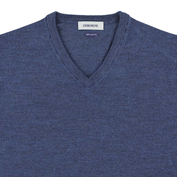 Merino V-neck - Atlantic