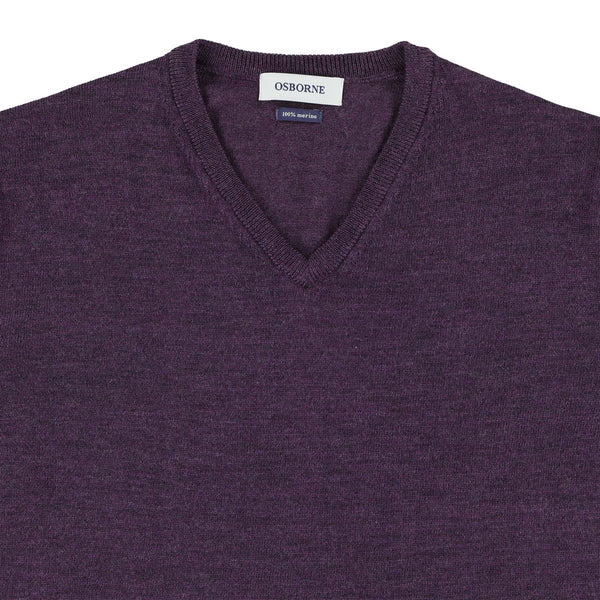 Merino V-neck - Aubergine