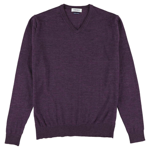 Merino V-neck - Aubergine