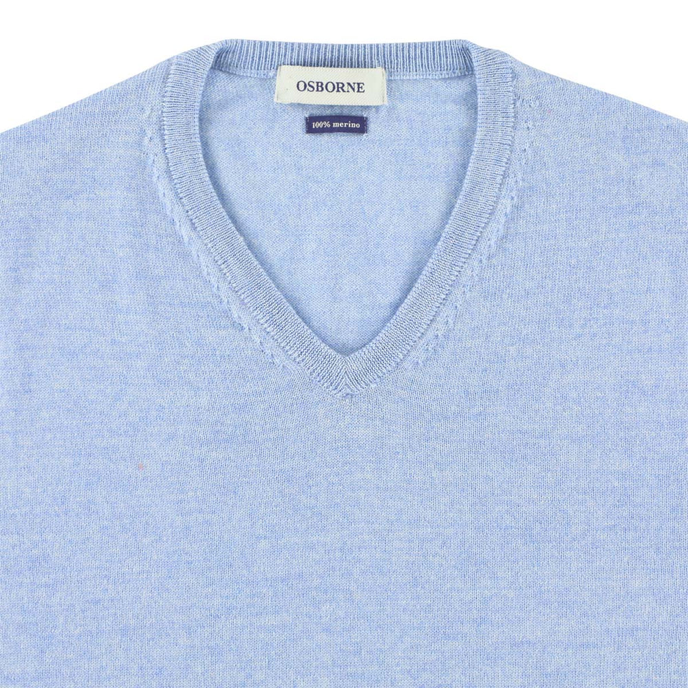 Merino V-neck - Azur