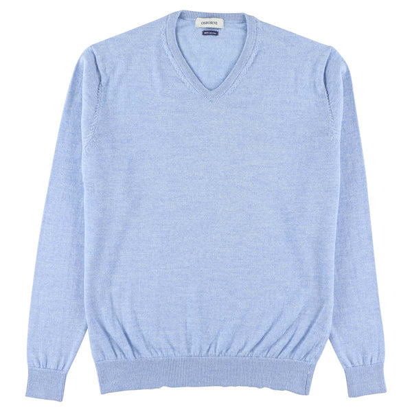 Merino collo a V - Azur