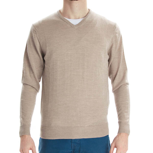 Merino V-neck - Beige