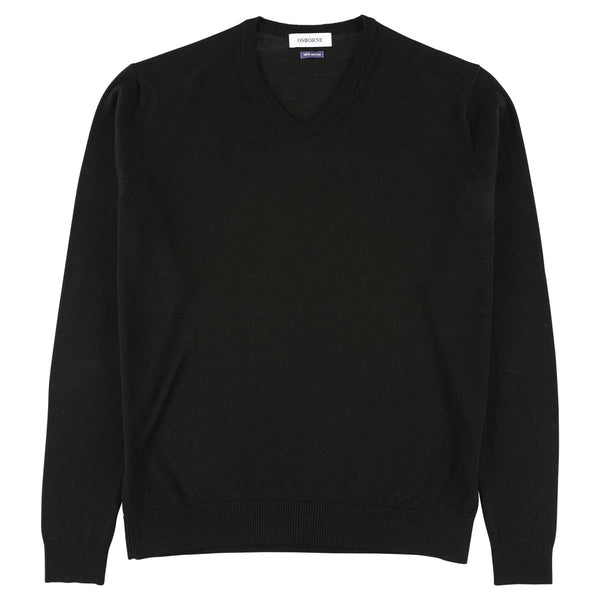 Merino collo a V - Black