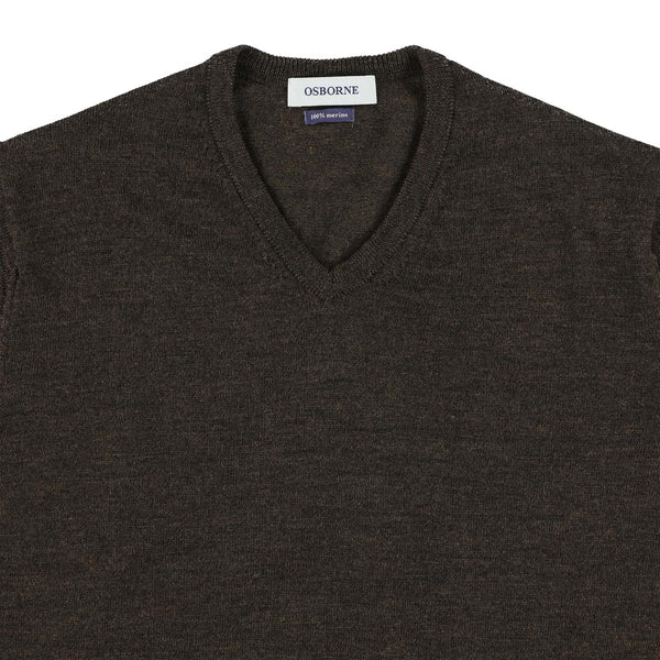 Merino V-neck - Brown