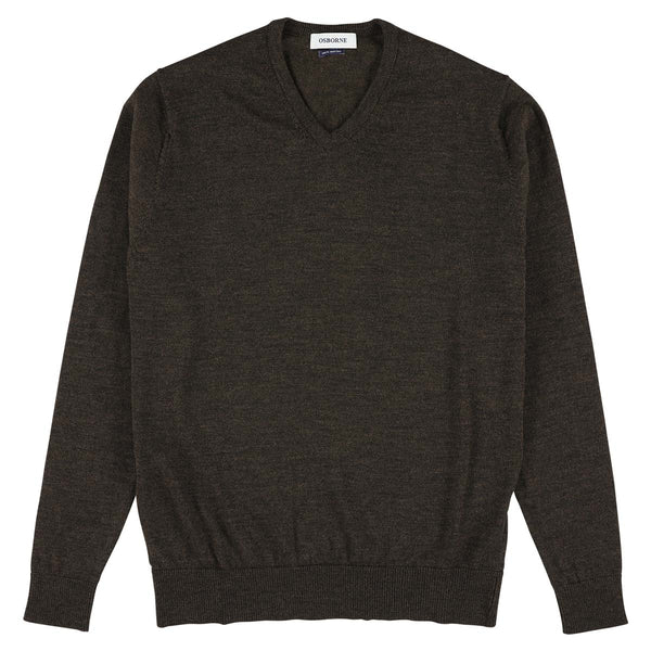 Merino V-neck - Brown