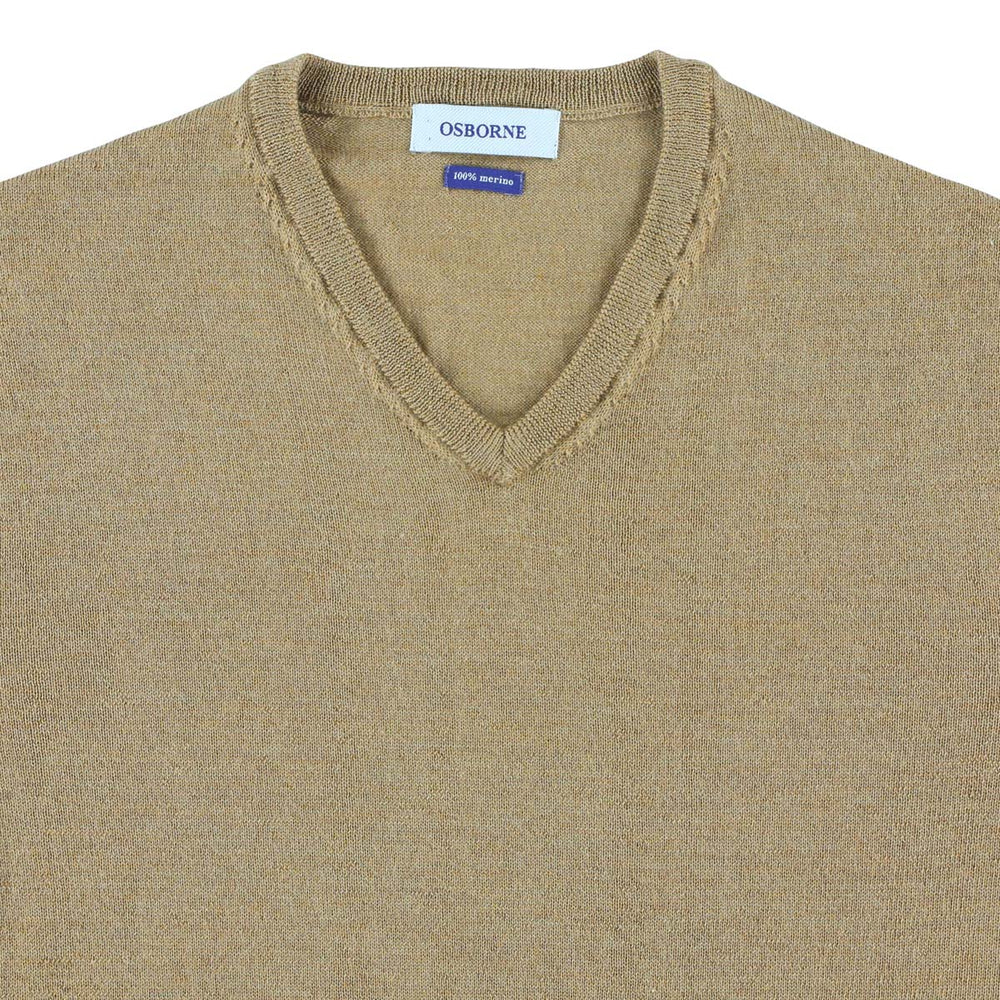 Merino V-Ausschnitt - Camel