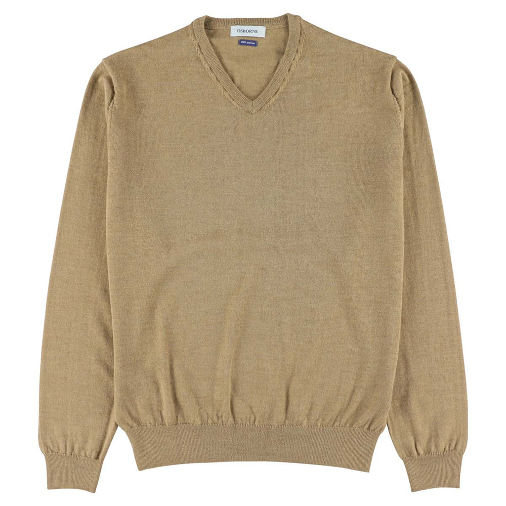 Merino V-Ausschnitt - Camel