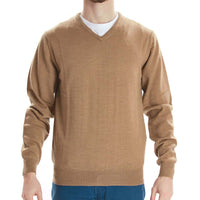 Merino V-Ausschnitt - Camel