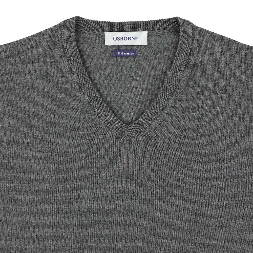 Merino V-Ausschnitt - Dark Grey