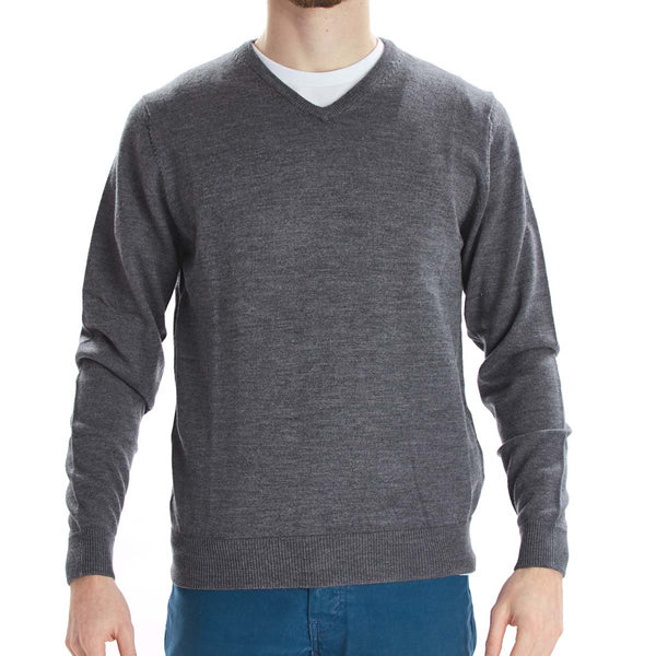 Merino V-Ausschnitt - Dark Grey
