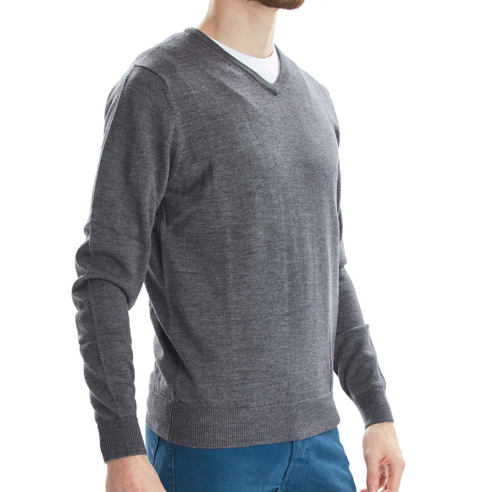 Merino V-Ausschnitt - Dark Grey